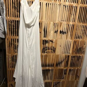 Elegant, yet perfectly simplistic satin Wedding Dress for less than $100.00!